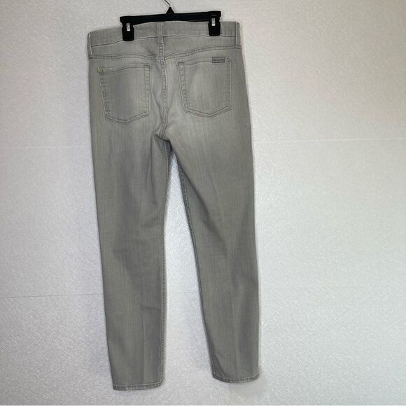 7 For All Mankind Midrise Cropped Skinny Jeans Gray 28 - Picture 3 of 8